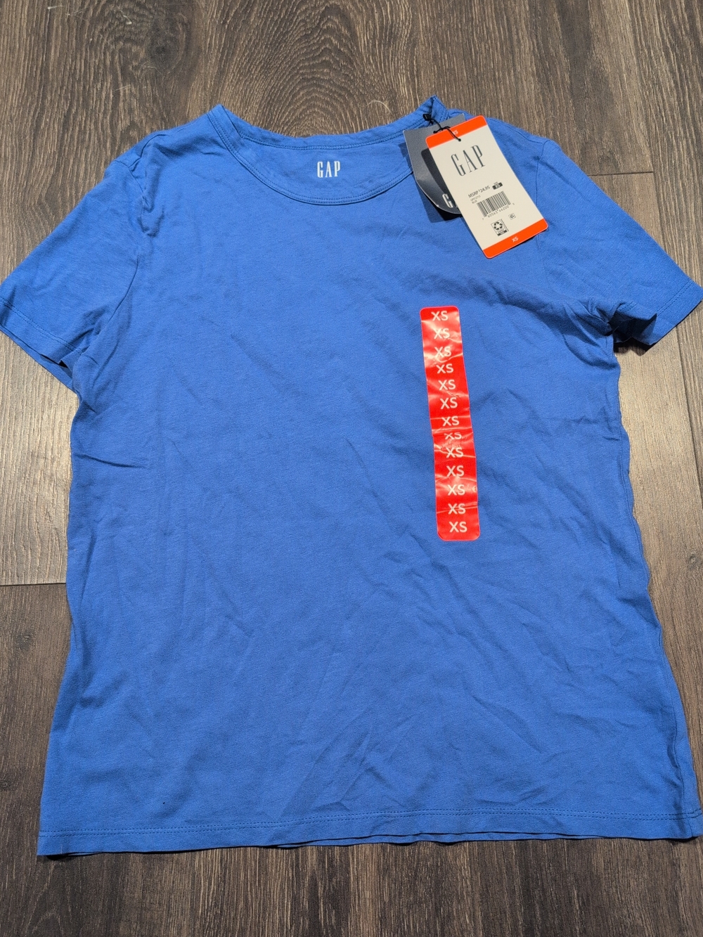 GAP Women’s XS Blue Crew Neck Short Sleeve Shirt Soft Casual NWT 100% Cotton